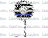 1039 - Back The Blue Sunflower