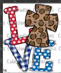 16 - Patriotic Love with Leopard Cross