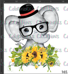 165 - Elephant with Sunflowers