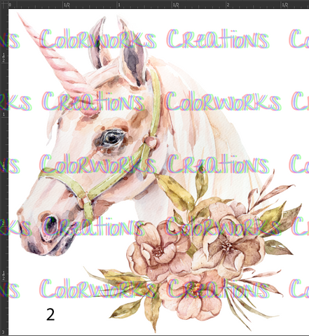 2 - Unicorn with Flowers