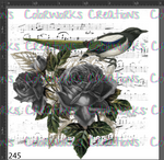 245 - Bird with Flowers and Sheet Music