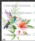 256 - Hummingbird with Flowers