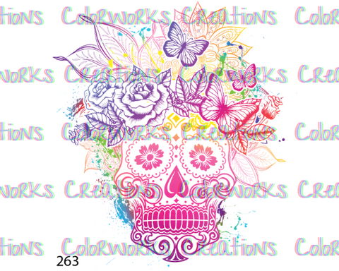 263 - Skull with Flowers