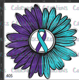 405 - Purple and Teal Sunflower