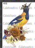415 - Bird with Flowers