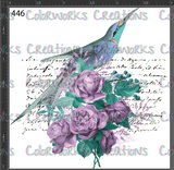 446 - Bird with Flowers and Text