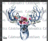 449 - Deer Head with Flowers