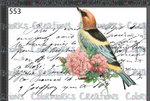 553 - Bird with Flowers and Text