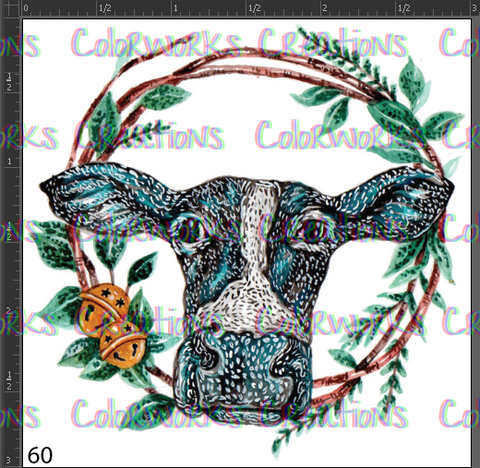 60 - Cow Head in Wreath