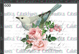 600 - Bird with Flowers and Text