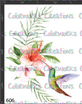 606 - Hummingbird with Flowers