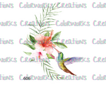 606 - Hummingbird with Flowers