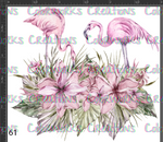 61 - Flamingos and Flowers