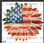 624 - American Flag Sunflower