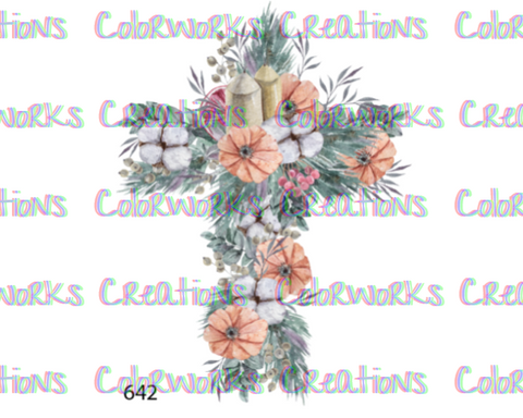 642 - Floral Cross
