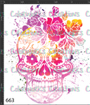 663 - Skull with Flowers