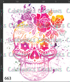 663 - Skull with Flowers