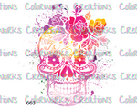 663 - Skull with Flowers