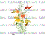 742 - Hummingbird with Flowers