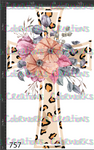 757 - Leopard Cross with Flowers