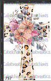 757 - Leopard Cross with Flowers