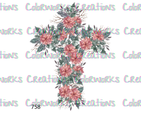 758 - Floral Cross