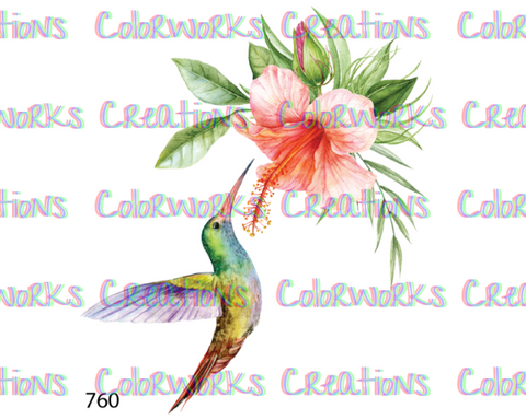 760 - Hummingbird with Flowers