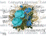 772 - Flowers with Sheet Music