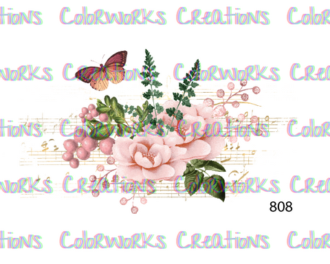 808 - Flowers with Sheet Music