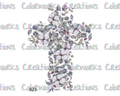 823 - Floral Cross
