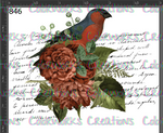 846 - Bird with Flowers and Text