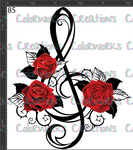 85 - Music Symbol with Roses