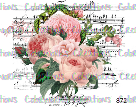 872 - Flowers with Sheet Music