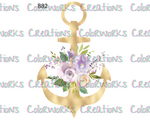 882 - Anchor with Flowers