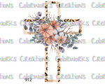 912 - Leopard Cross with Flowers