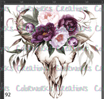 92 - Bull Skull with Flowers